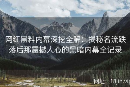 网红黑料内幕深挖全解：揭秘名流跌落后那震撼人心的黑暗内幕全记录