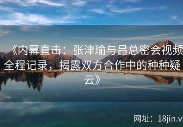 《内幕直击：张津瑜与吕总密会视频全程记录，揭露双方合作中的种种疑云》