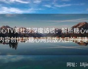 糖心TV美杜莎深度访谈：解析糖心vlog内容创作与糖心网页版入口的便捷性