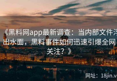 《黑料网app最新调查：当内部文件浮出水面，黑料事件如何迅速引爆全网关注？》