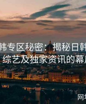 探索日韩专区秘密：揭秘日韩一区影视剧、综艺及独家资讯的幕后故事