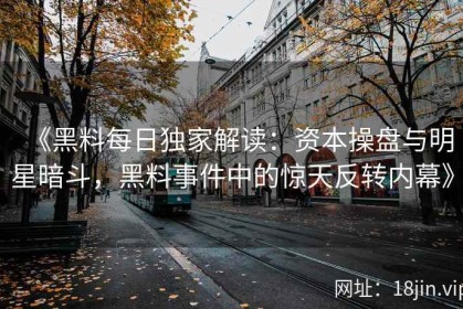 《黑料每日独家解读：资本操盘与明星暗斗，黑料事件中的惊天反转内幕》