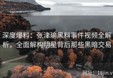 深度爆料：张津瑜黑料事件视频全解析，全面解构明星背后那些黑暗交易