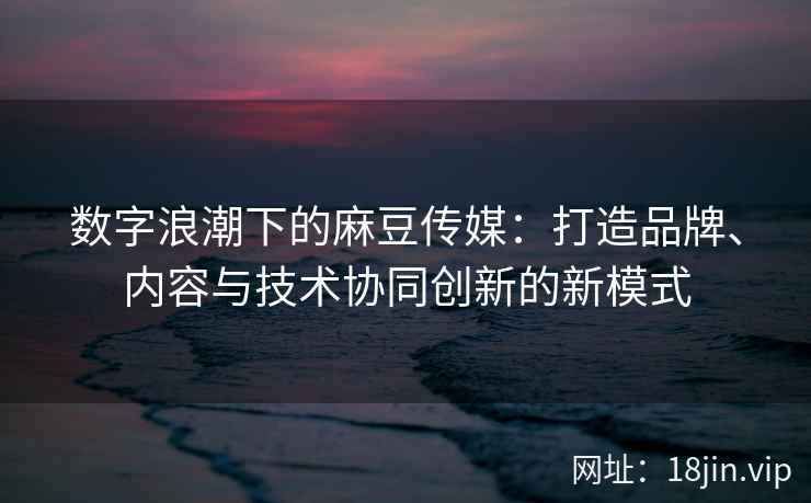 数字浪潮下的麻豆传媒：打造品牌、内容与技术协同创新的新模式